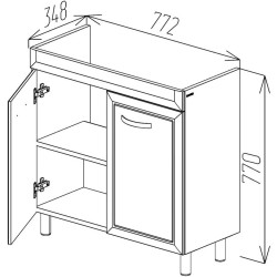 Dulap sub lavoar Bayro Allure 800 (White) Thumb
