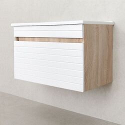 Dulap sub lavoar Bayro Avanti Atria 750 (White Matte/Sonoma Oak) Thumb