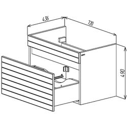 Dulap sub lavoar Bayro Avanti Atria 750 (White Matte/Sonoma Oak) Thumb