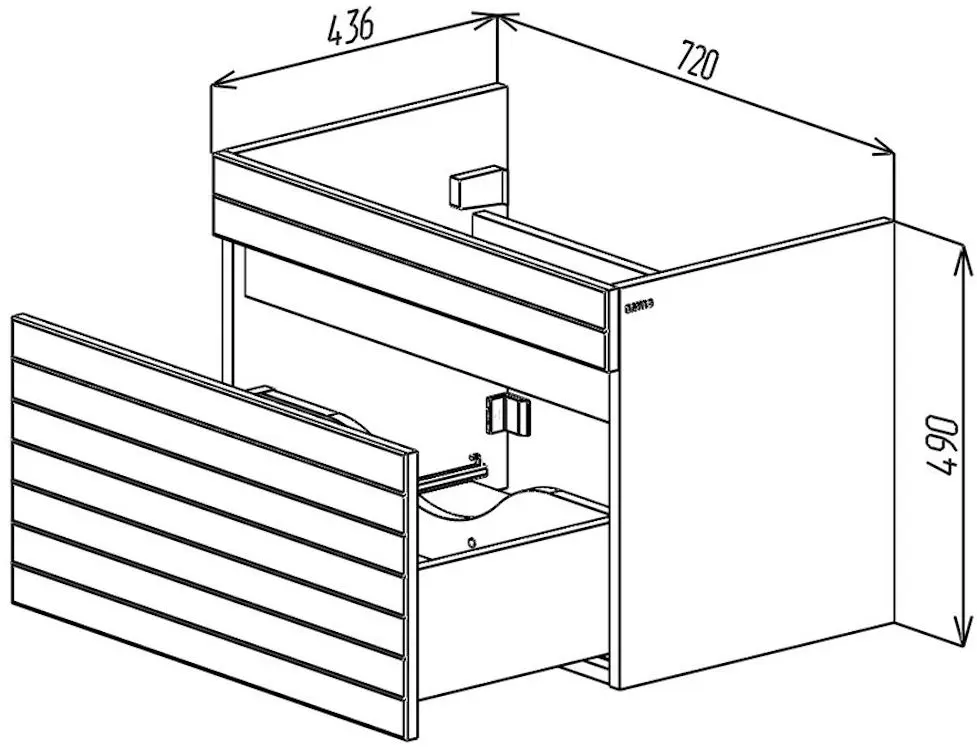 Dulap sub lavoar Bayro Avanti Atria 750 (White Matte/Sonoma Oak)