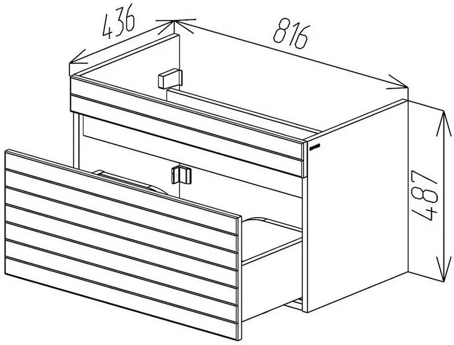 Dulap sub lavoar Bayro Avanti Atria 850 (Light Grey/Sonoma Oak)