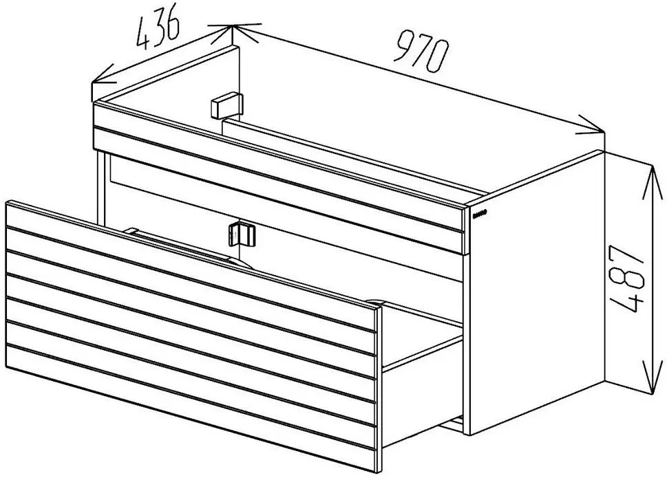 Dulap sub lavoar Bayro Avanti Atria/Soft 1000 (Light Grey/Sonoma Oak)