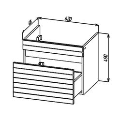Dulap sub lavoar Bayro Avanti Atria/Soft 650 (Light Grey/Sonoma Oak) Thumb