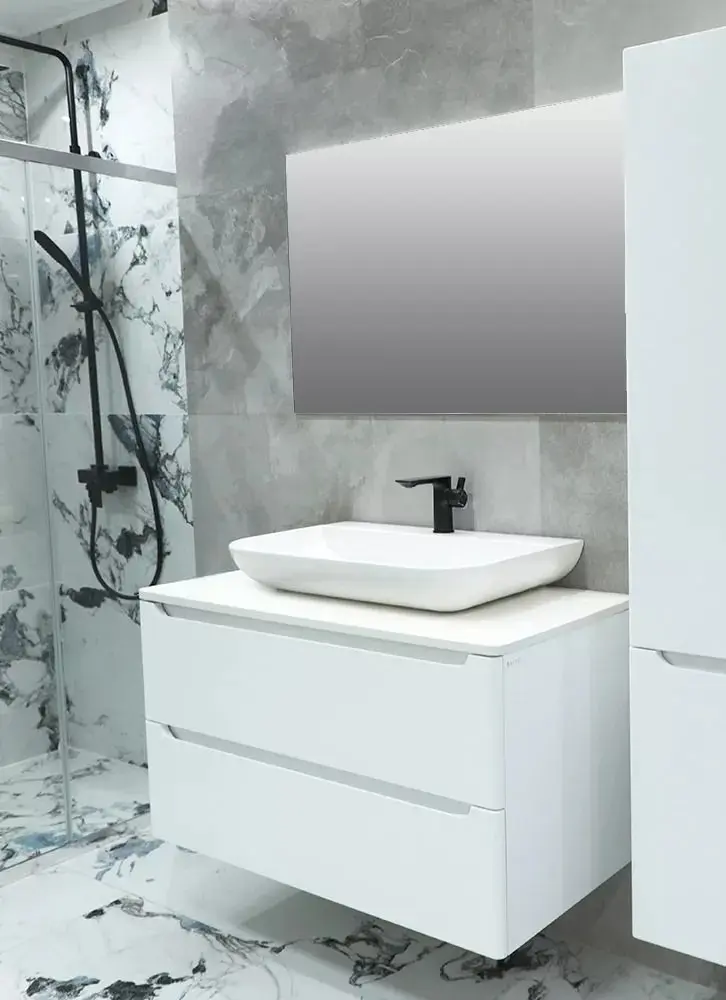 Dulap sub lavoar Bayro Bergamo 700 (White Matte)