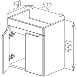 Dulap sub lavoar Bayro Damat Luxor 550 (Light Grey) Thumb