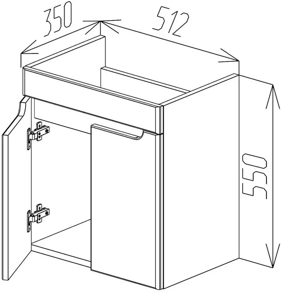 Dulap sub lavoar Bayro Damat Luxor 550 (Light Grey)