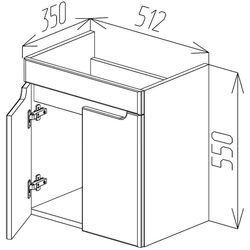 Dulap sub lavoar Bayro Damat Luxor 550 (White Matte) Thumb