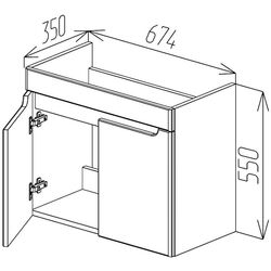Dulap sub lavoar Bayro Damat Luxor 700 (Light Grey) Thumb