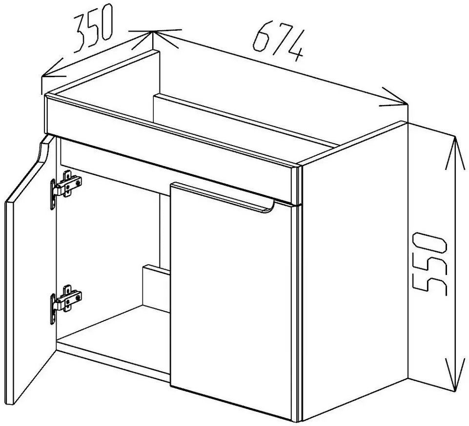Dulap sub lavoar Bayro Damat Luxor 700 (Light Grey)