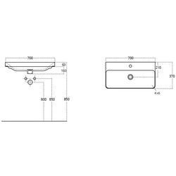 Dulap sub lavoar Bayro Damat Luxor 700 (Light Grey) Thumb
