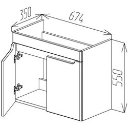 Dulap sub lavoar Bayro Damat Luxor 700 (White Matte) Thumb