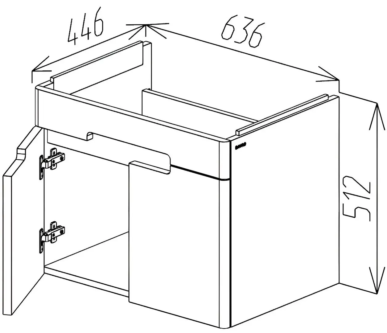 Dulap sub lavoar Bayro Denver Soft 650 (Grey) - 5