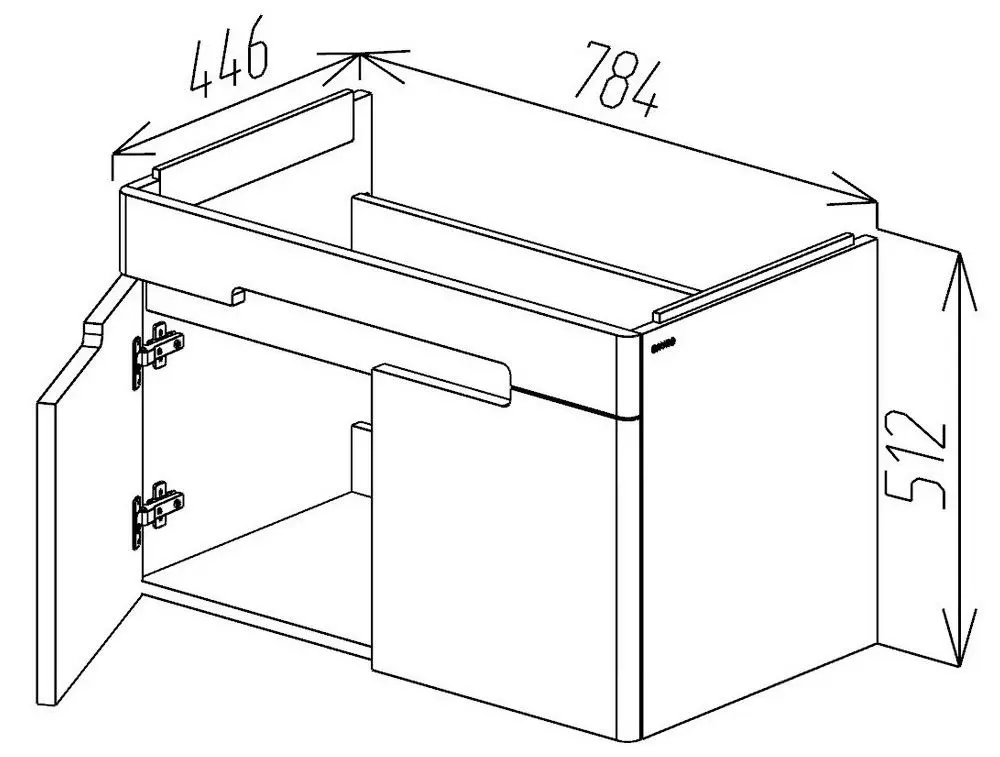 Dulap sub lavoar Bayro Denver Soft 800 (Grey) - 2