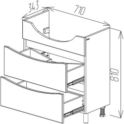 Dulap sub lavoar Bayro Elara 750 (White) Thumb