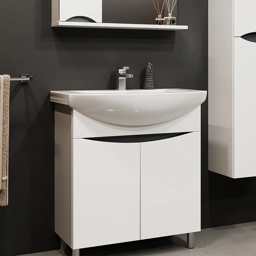 Dulap sub lavoar Bayro Elara Duo 750 (White)