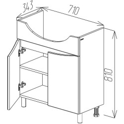 Dulap sub lavoar Bayro Elara Duo 750 (White) Thumb