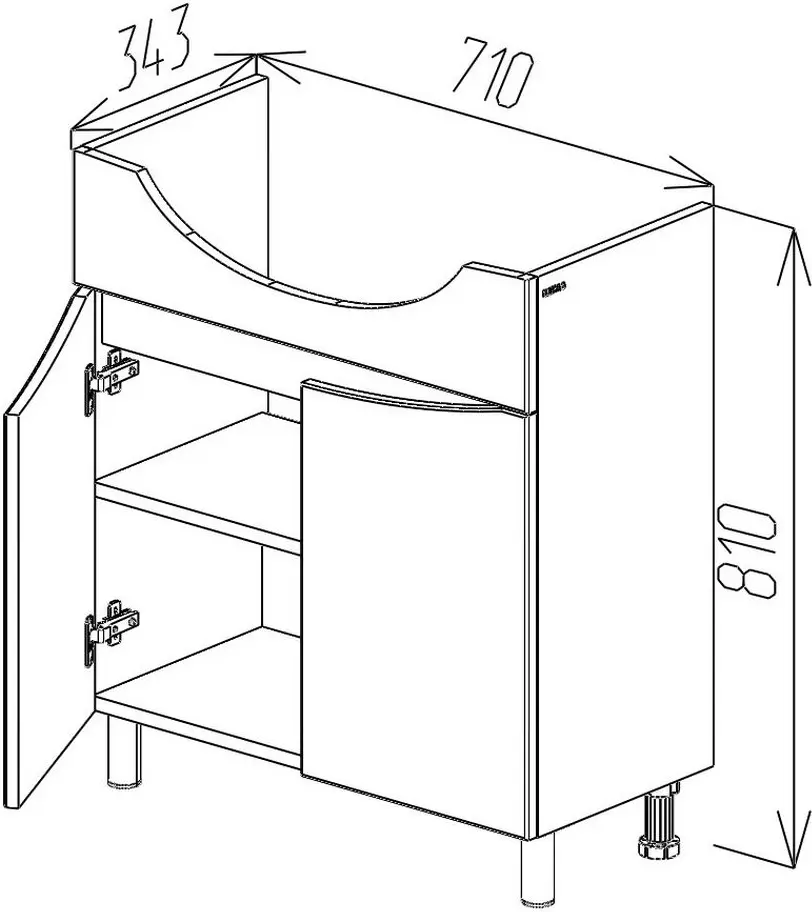 Dulap sub lavoar Bayro Elara Duo 750 (White)