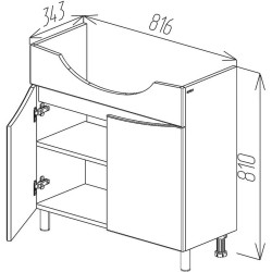 Dulap sub lavoar Bayro Elara Duo 860 (White) Thumb