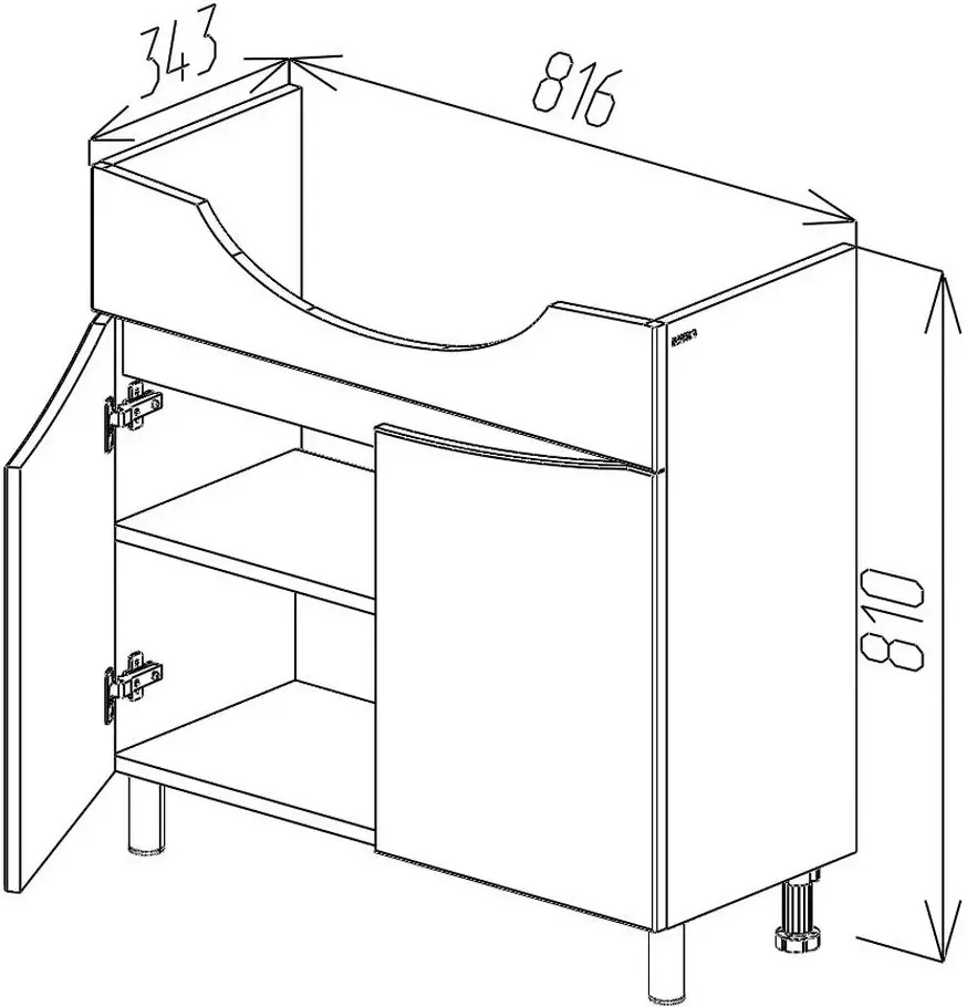 Dulap sub lavoar Bayro Elara Duo 860 (White)