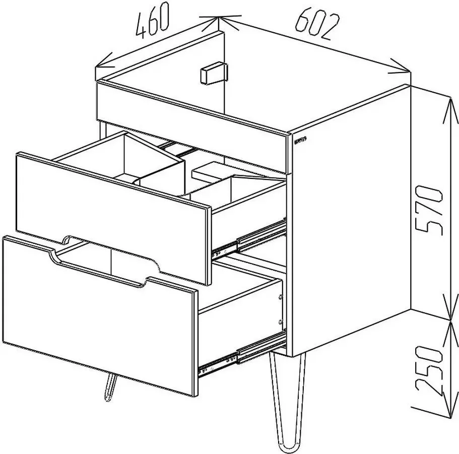 Dulap sub lavoar Bayro Etna 600