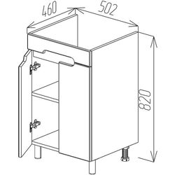 Dulap sub lavoar de podea Bayro Etna Duo 500 Thumb