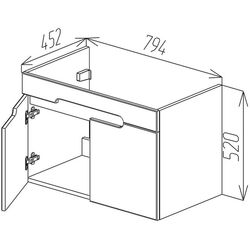 Dulap sub lavoar Bayro Etna Duo 800 Thumb