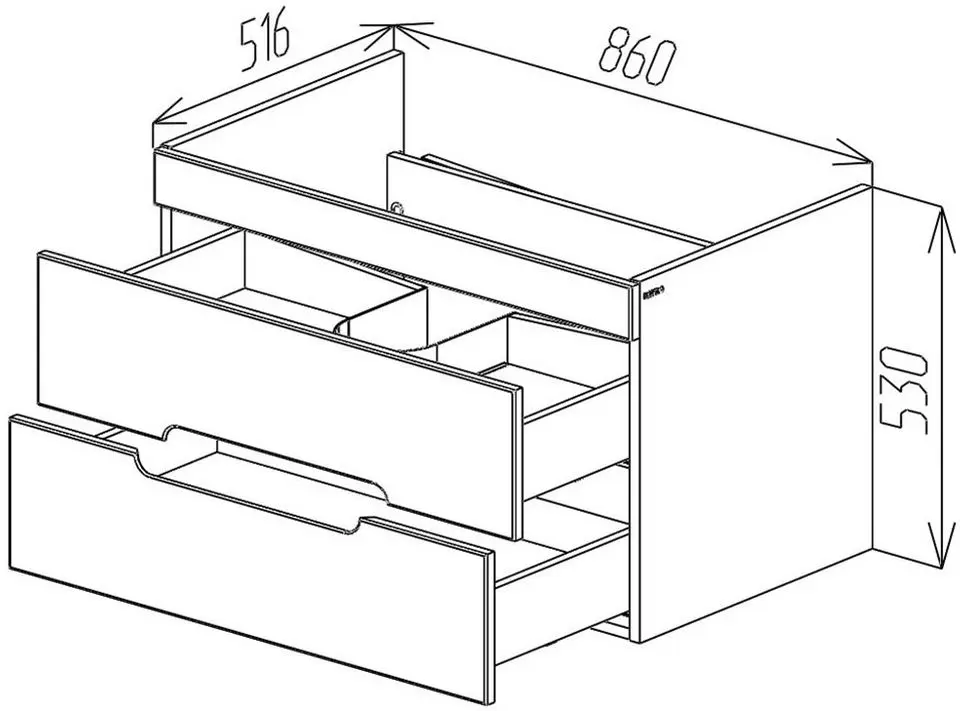 Dulap sub lavoar Bayro Etna Eden F1 860 (White Matte)