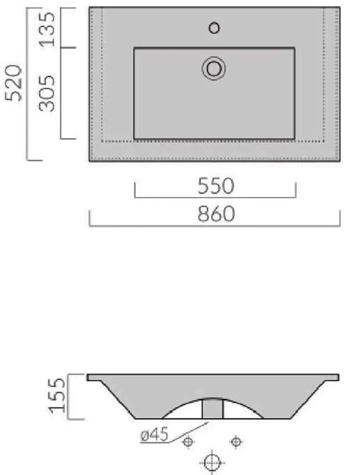 Dulap sub lavoar Bayro Etna Eden F1 860 (White Matte)