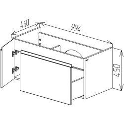 Шкаф под умывальник Bayro Formal 1000 (Anthracite) Thumb