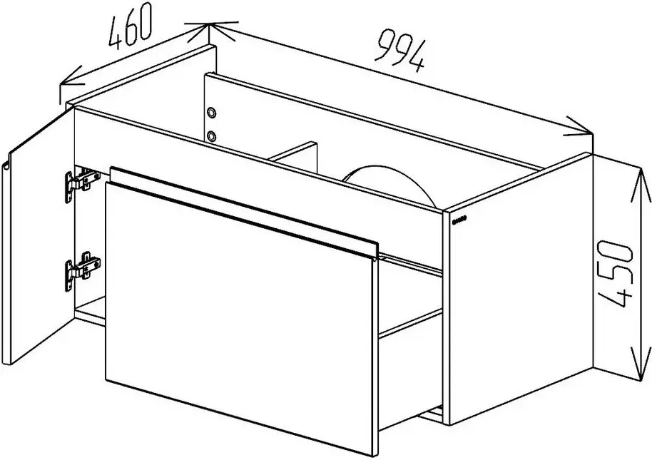 Шкаф под умывальник Bayro Formal 1000 (Anthracite)