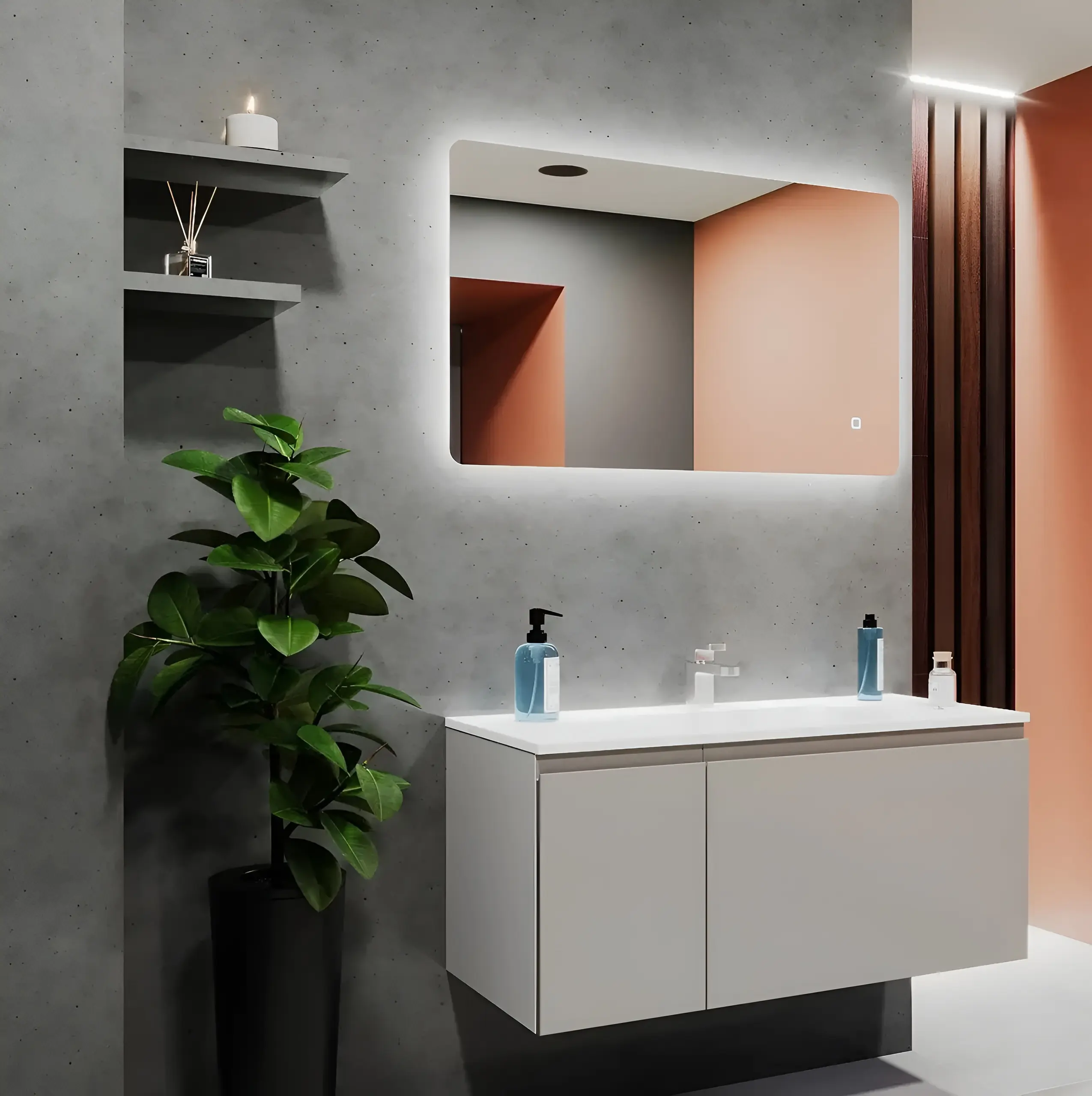 Dulap sub lavoar Bayro Formal 1000 (Light Grey)