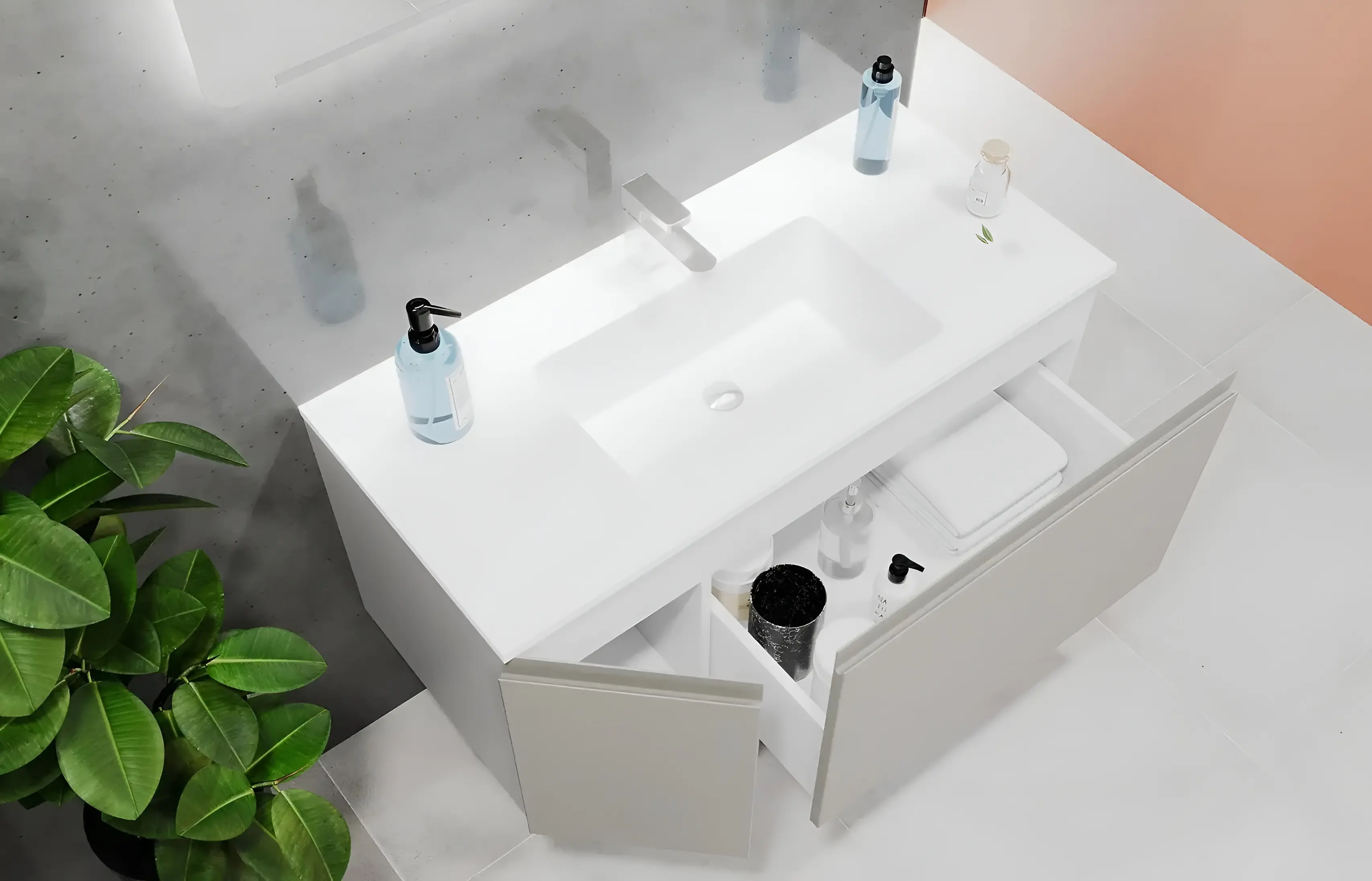 Dulap sub lavoar Bayro Formal 1000 (Light Grey)