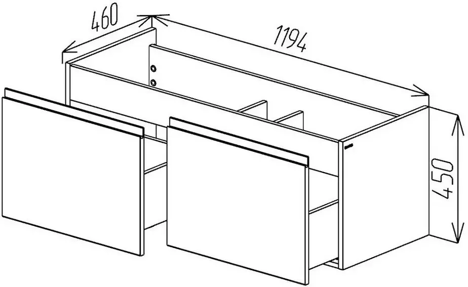 Dulap sub lavoar Bayro Formal 1200 (Anthracite)