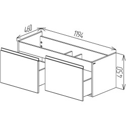 Dulap sub lavoar Bayro Formal 1200 (Light Grey) Thumb