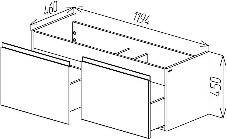Dulap sub lavoar Bayro Formal 1200 (Light Grey)