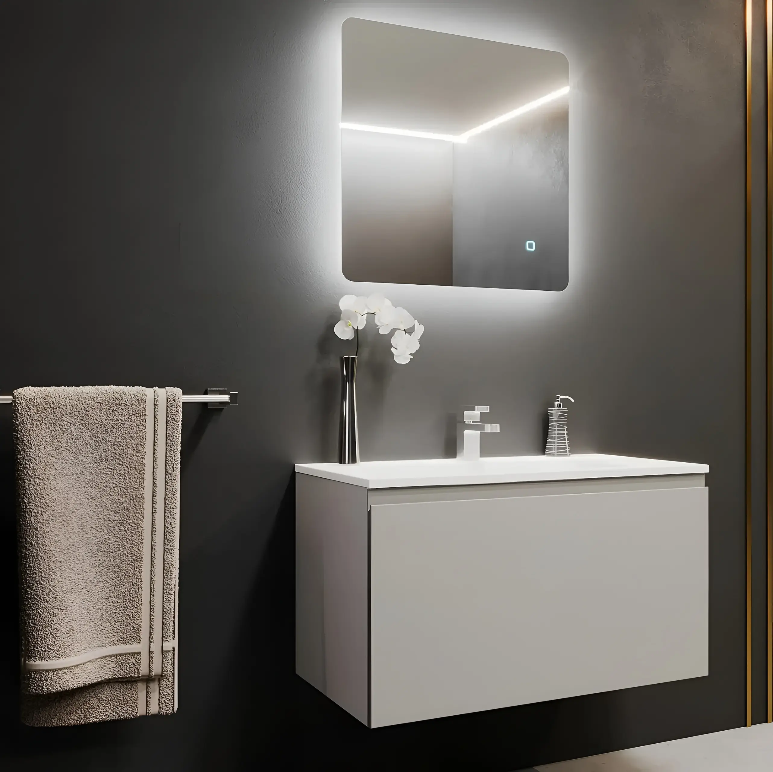 Dulap sub lavoar Bayro Formal 600 (Light Grey)