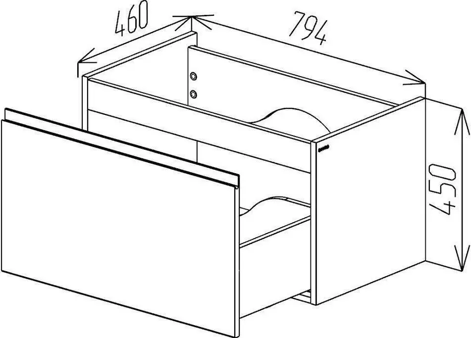 Dulap sub lavoar Bayro Formal 800 (Anthracite)