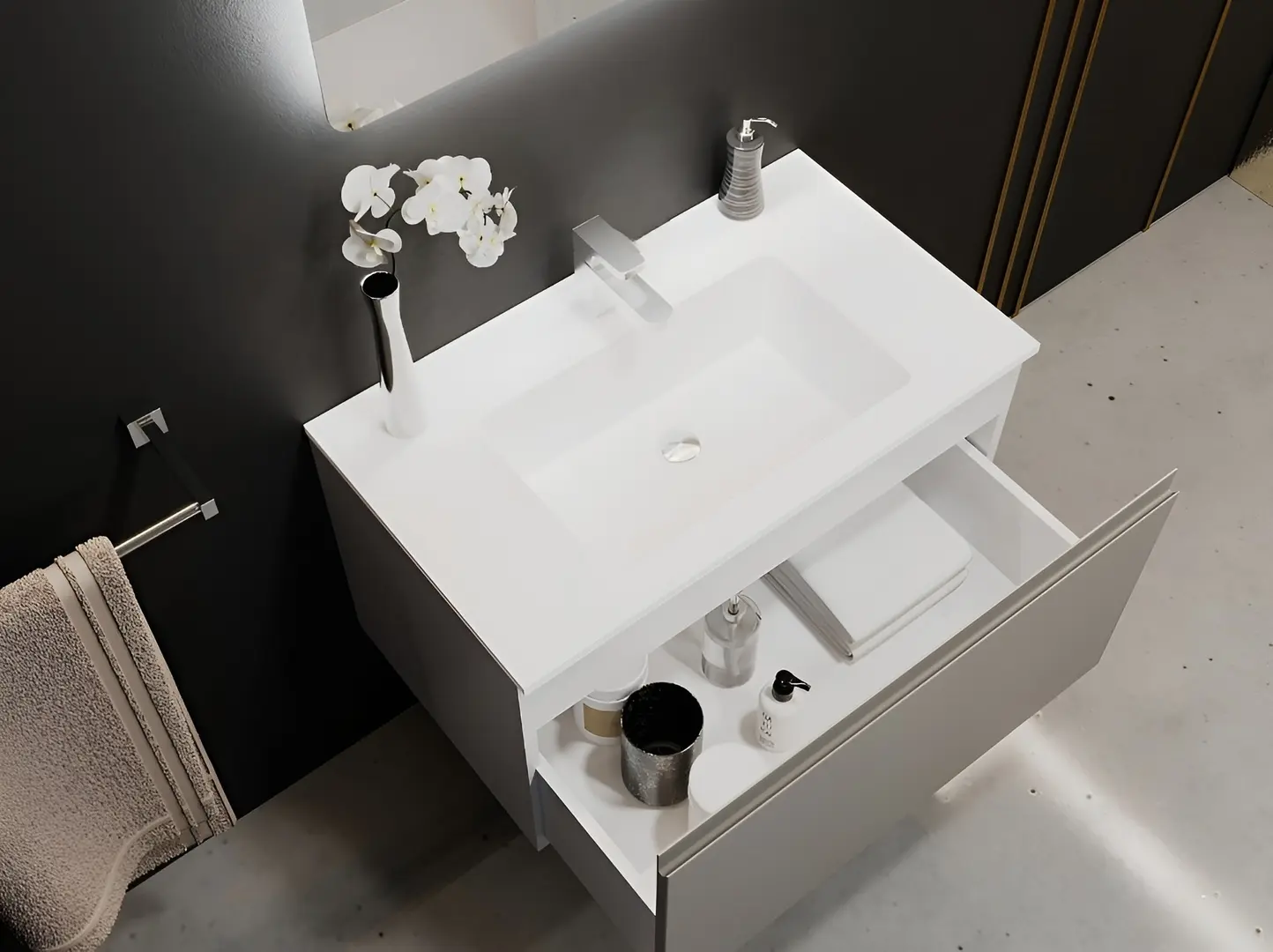 Dulap sub lavoar Bayro Formal 800 (Light Grey)