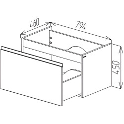 Dulap sub lavoar Bayro Formal 800 (Light Grey) Thumb
