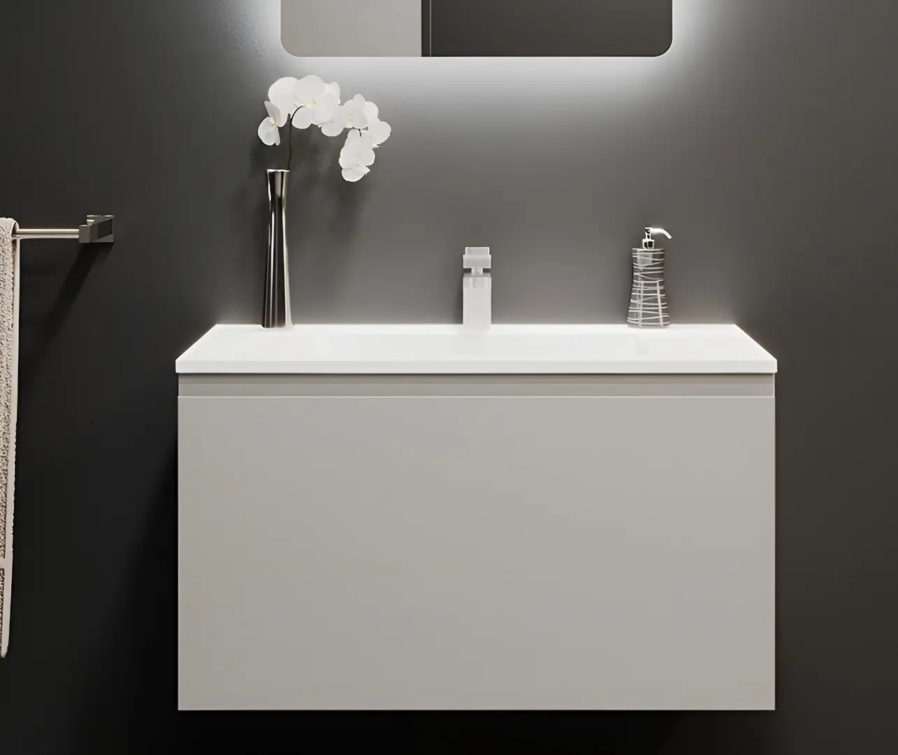 Dulap sub lavoar Bayro Formal 800 (Light Grey)