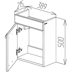 Dulap sub lavoar Bayro Larra 400 (White) Thumb