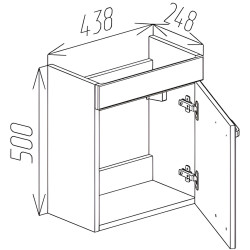 Dulap sub lavoar Bayro Larra 450 (White) Thumb