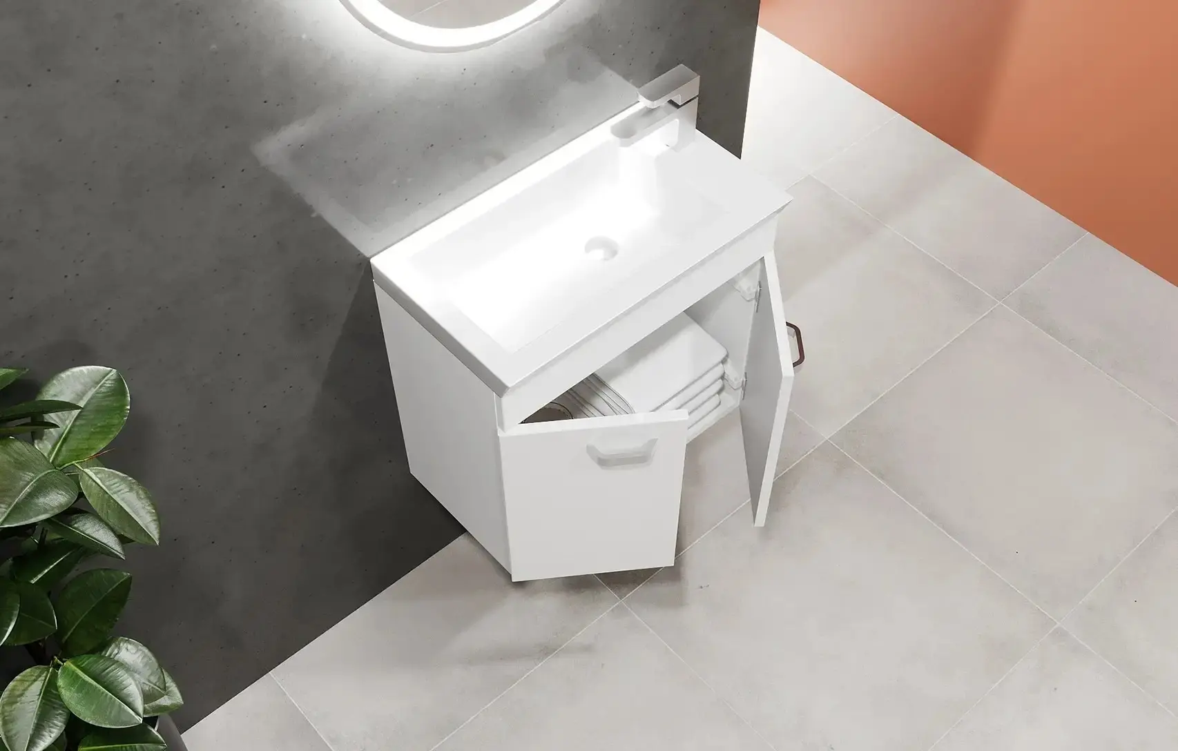 Dulap sub lavoar Bayro Larra 600 (White)