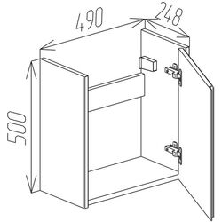 Dulap sub lavoar Bayro Mono 500 (Anthracite Matte) Thumb