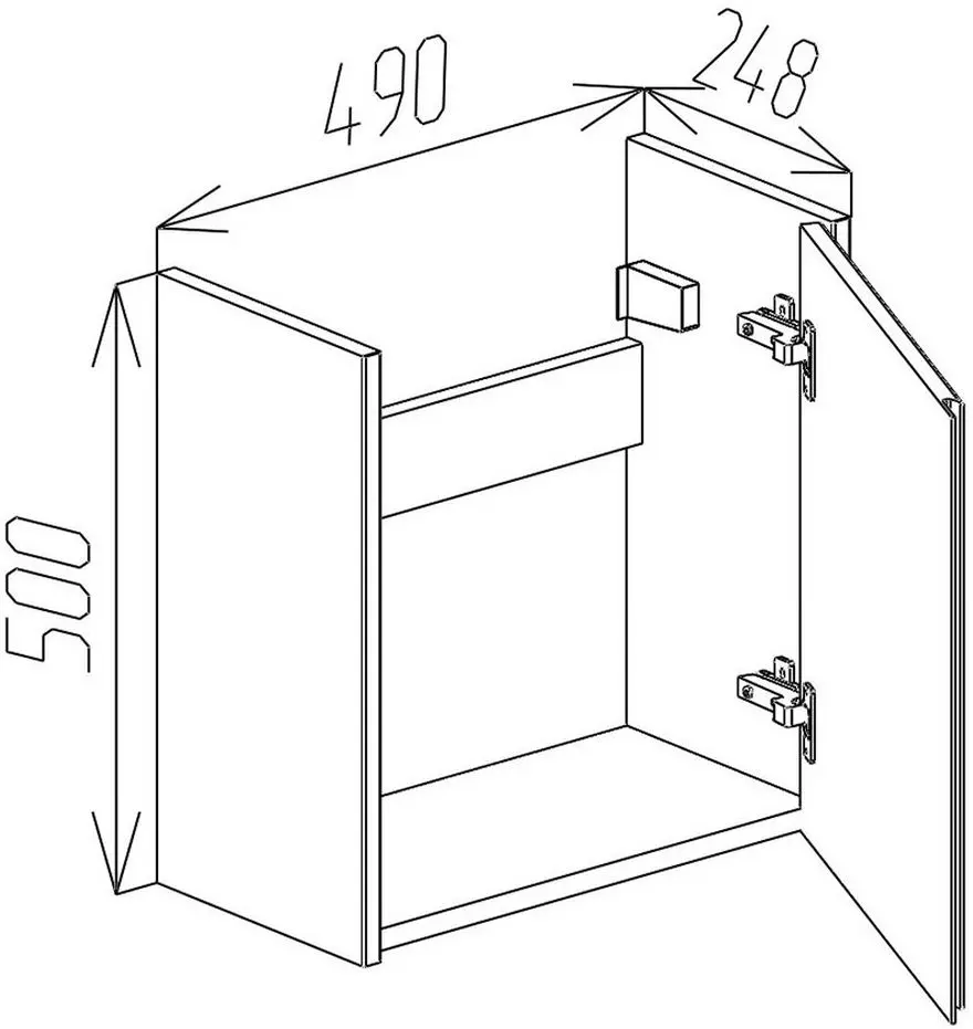 Dulap sub lavoar Bayro Mono 500 (Anthracite Matte)