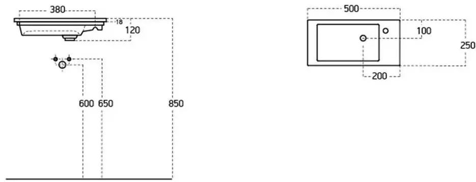 Dulap sub lavoar Bayro Mono 500 (Anthracite Matte)