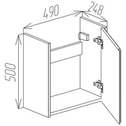 Dulap sub lavoar Bayro Mono 500 (Grey Stone) Thumb