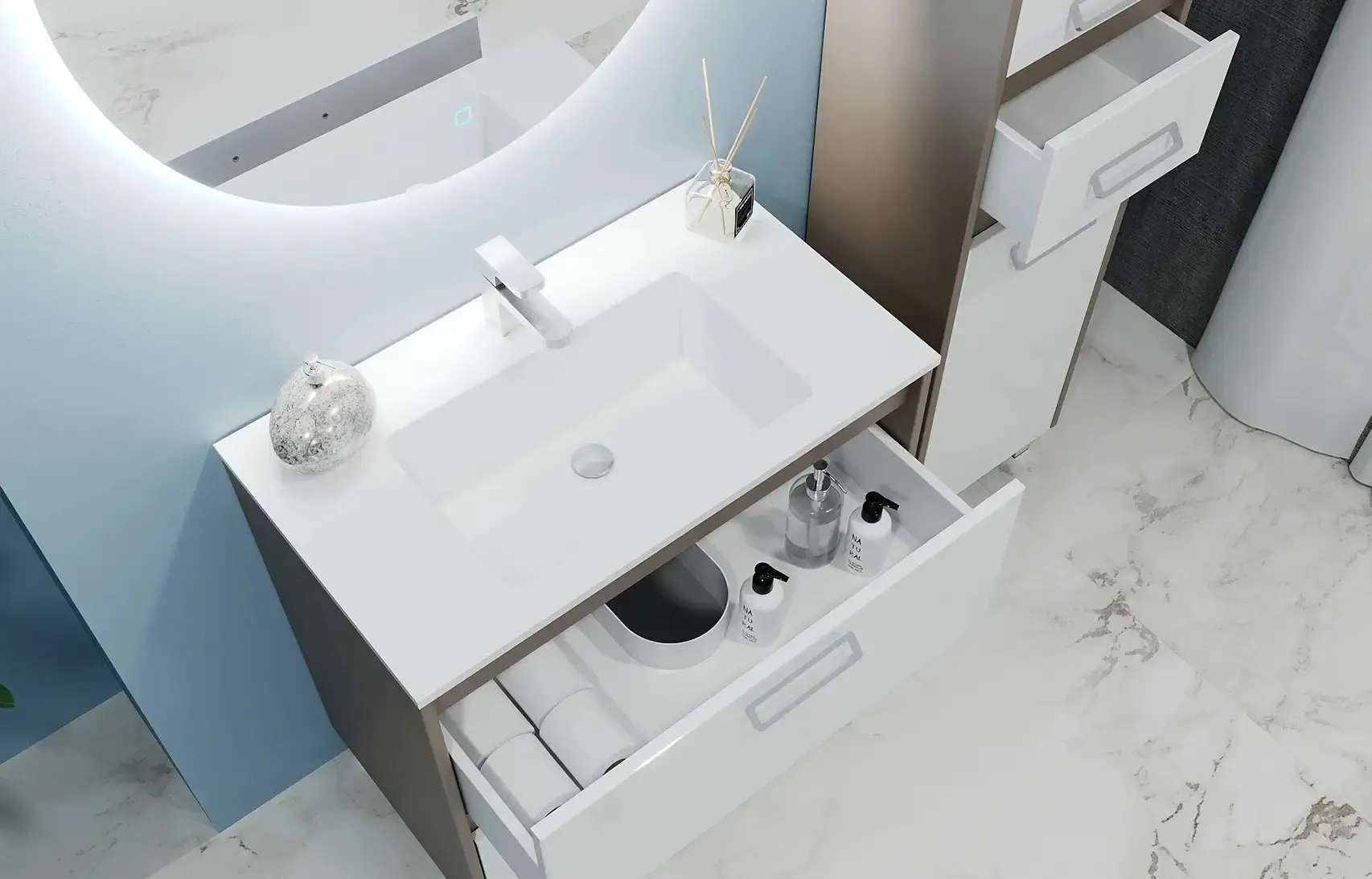 Dulap sub lavoar Bayro Montana 1000 (Gray Stone)