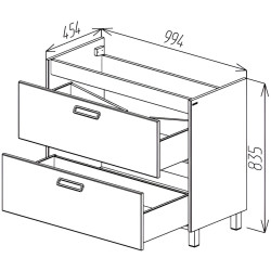 Dulap sub lavoar Bayro Montana 1000 (Gray Stone) Thumb