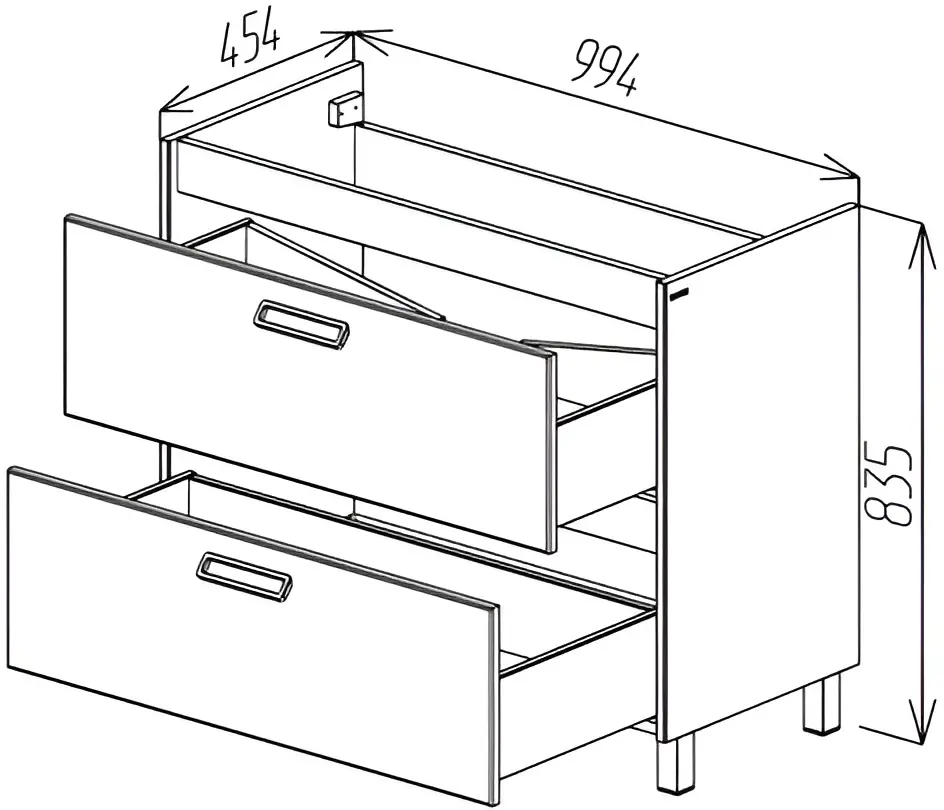 Dulap sub lavoar Bayro Montana 1000 (Gray Stone)